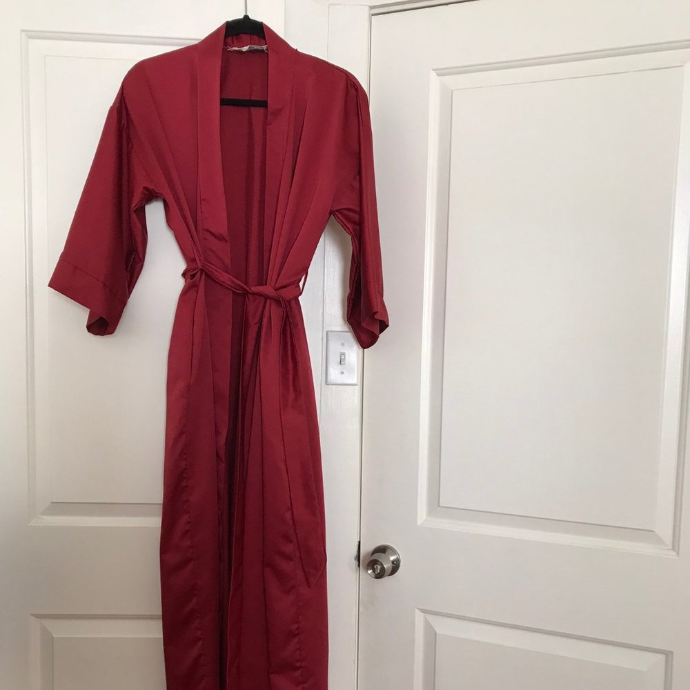 Vintage Dior - Ruby Red Silk - Size S Small Women's Robe - Loungewear - Washable